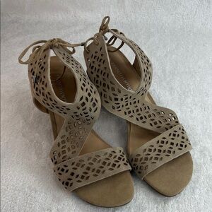 Franco Fortini Taupe Cutout Sandals